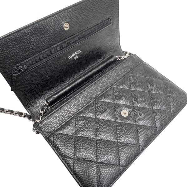 imgrc0085828266 CHANEL Matelasse Chain Wallet Caviar Black Silver