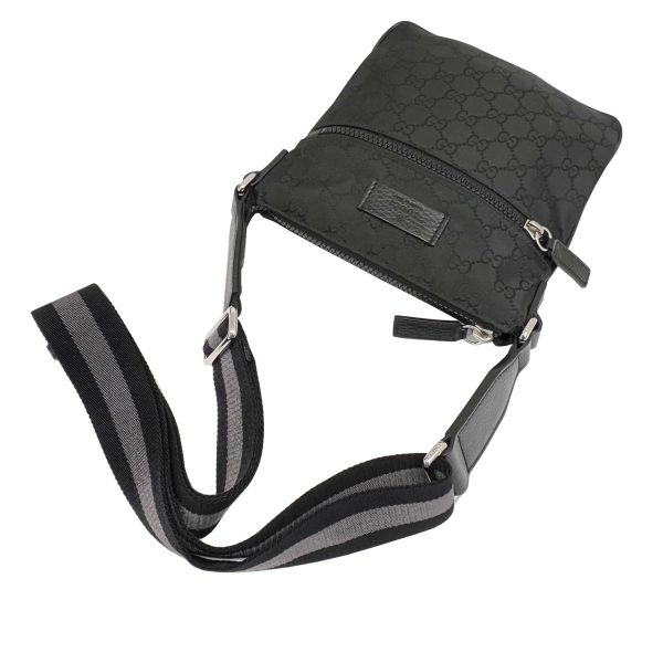 imgrc0085837211 GUCCI Shoulder Bag GG Nylon Leather Black