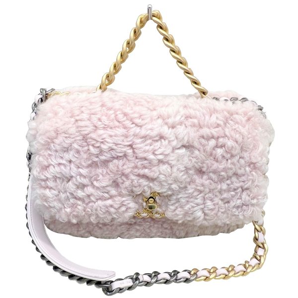 imgrc0085903572 CHANEL 19 Mouton Chain Shoulder Bag Pink