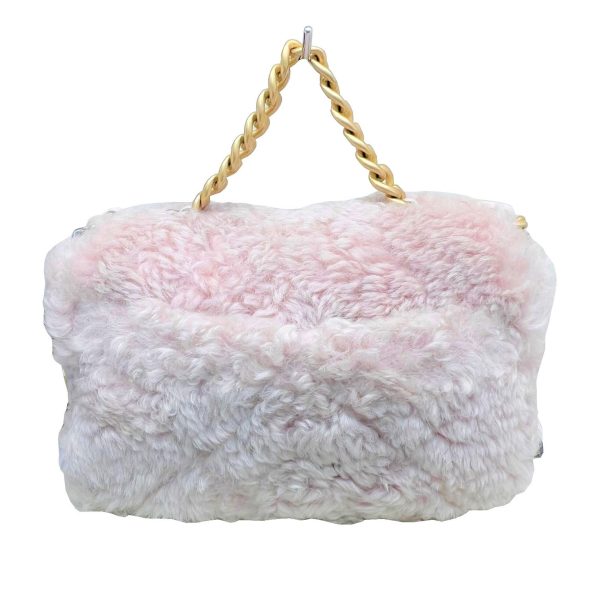 imgrc0085903573 CHANEL 19 Mouton Chain Shoulder Bag Pink