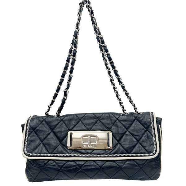 imgrc0085911696 CHANEL Chain Shoulder Bag Matelasse Calf Black Silver Hardware