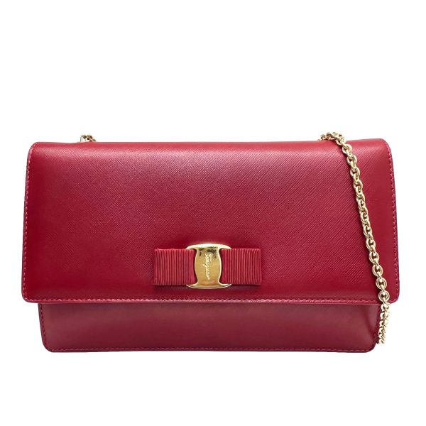 imgrc0086043984 Salvatore Ferragamo Vara Shoulder Bag Leather Red