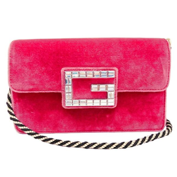 imgrc0086103708 GUCCI Broadway Square G Shoulder Bag Velvet Pink