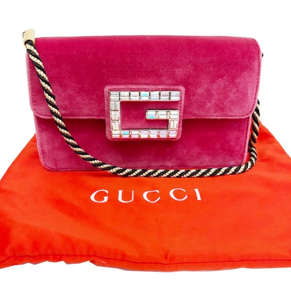 imgrc0086103715 GUCCI Broadway Square G Shoulder Bag Velvet Pink