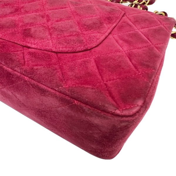 imgrc0086103878 CHANEL W Flap Chain Shoulder Bag Matelasse Suede Red