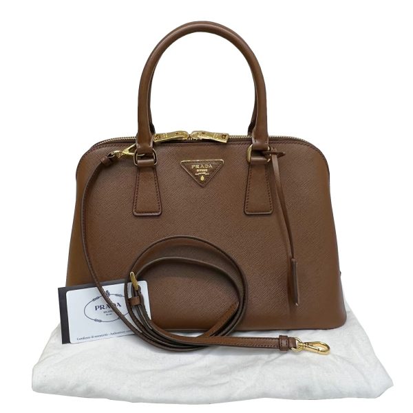 imgrc0086136175 PRADA Saffiano Luxe 2WAY Shoulder Handbag Brown Camel