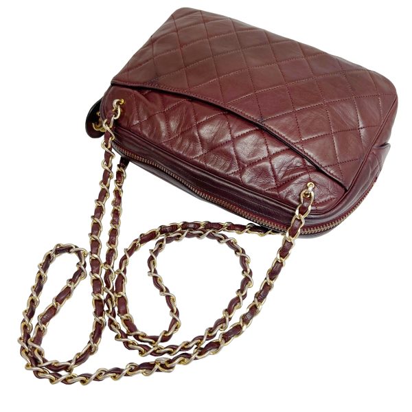 imgrc0086265533 CHANEL Chain Tote Bag Lambskin Bordeaux