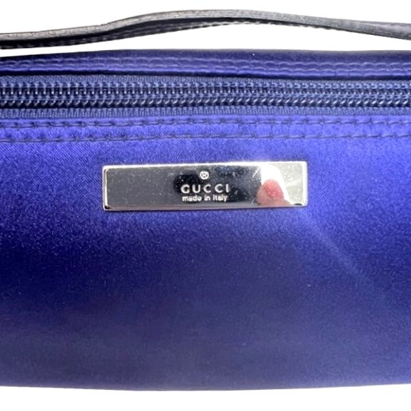 imgrc0086377556 GUCCI Accessory Pouch Satin Leather Blue