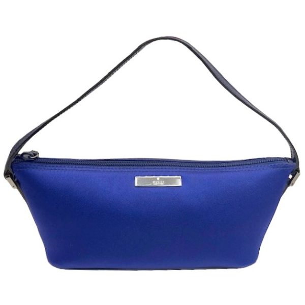 imgrc0086377559 GUCCI Accessory Pouch Satin Leather Blue