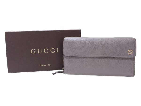 imgrc0086495274 Gucci Trifold Long Wallet Interlocking G Gray