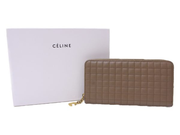 imgrc0086495373 Celine Large Zip Long Wallet Leather Beige