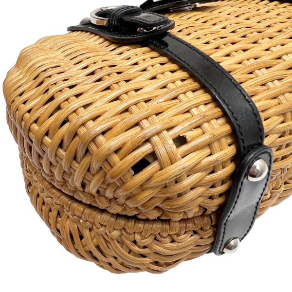 imgrc0086507097 Salvatore Ferragamo Vara Basket Bag Rattan Straw Black