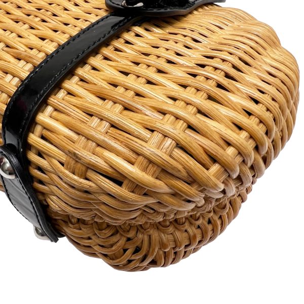 imgrc0086507098 Salvatore Ferragamo Vara Basket Bag Rattan Straw Black