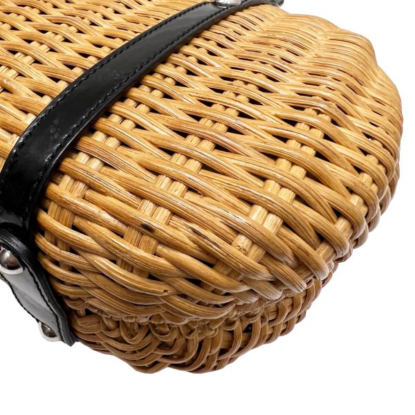 imgrc0086507099 Salvatore Ferragamo Vara Basket Bag Rattan Straw Black