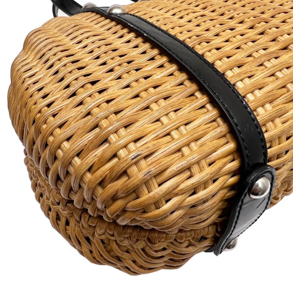 imgrc0086507100 Salvatore Ferragamo Vara Basket Bag Rattan Straw Black