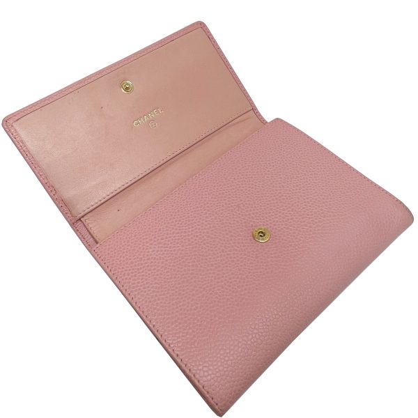 imgrc0086516486 CHANEL Trifold Wallet Caviar Skin Pink