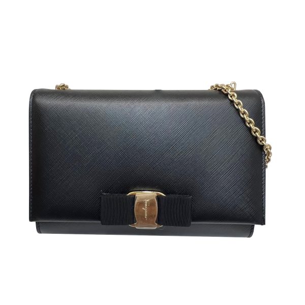 imgrc0086658496 Salvatore Ferragamo Vara Shoulder Bag Ribbon Black