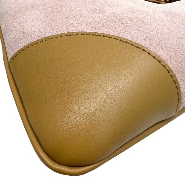 imgrc0086719307 GUCCI Bamboo Jackie One Shoulder Bag Leather Suede Pink Camel