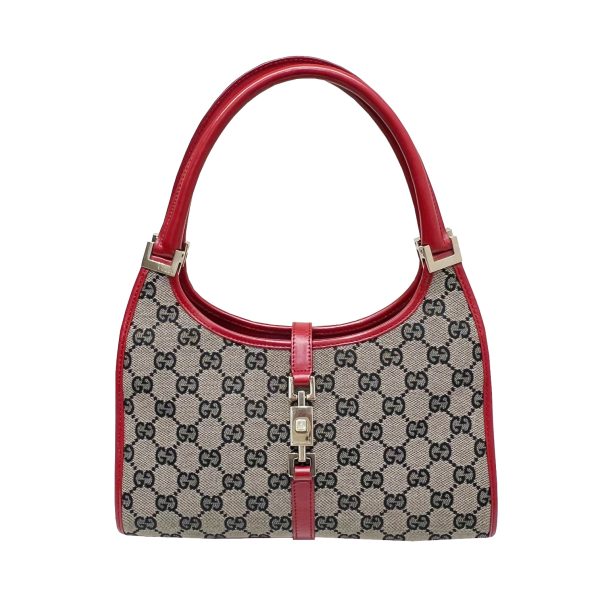 imgrc0086858543 GUCCI GG Canvas Jackie Shoulder Bag Red Leather