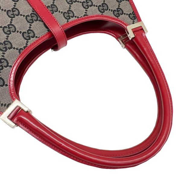 imgrc0086858551 GUCCI GG Canvas Jackie Shoulder Bag Red Leather