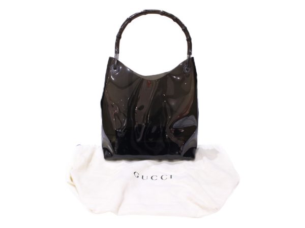 imgrc0086867361 Gucci Bamboo Shoulder Bag Vinyl Clear Pouch Black