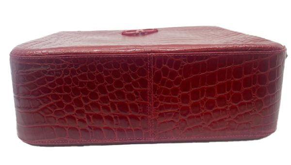 imgrc0086902613 Salvatore Ferragamo Shoulder Bag Croco Embossed Leather Red