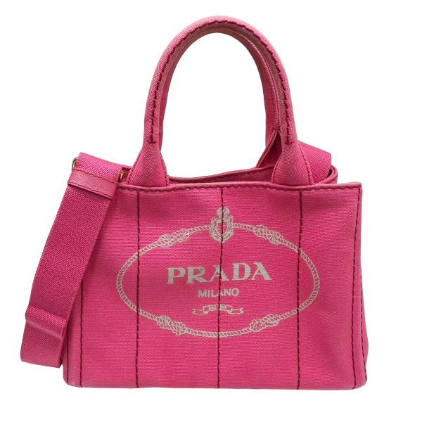 imgrc0087123639 PRADA Mini Canapa Tote 2WAY Handbag Canvas Pink