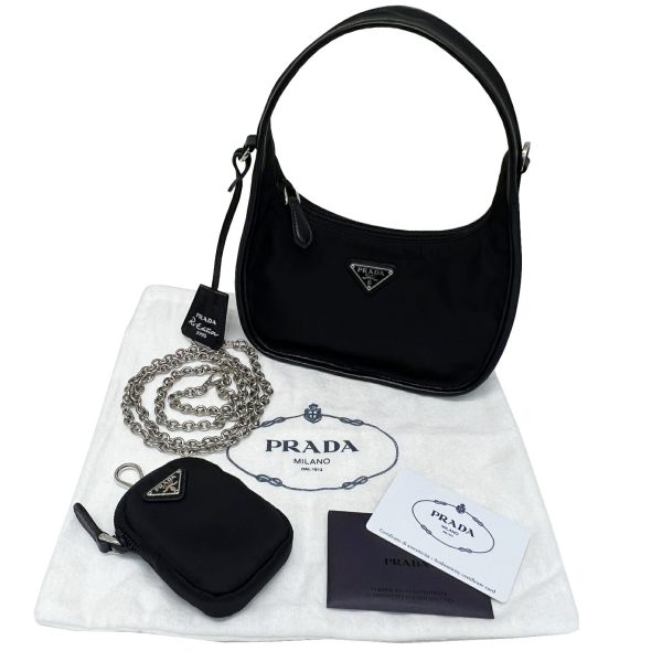 imgrc0087153433 PRADA Re Edition 1995 2WAY Handbag Hobo Nylon Leather Black