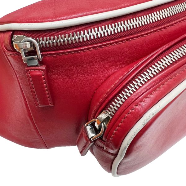 imgrc0087298782 PRADA Leather Waist Bag Waist Pouch Body Bag Red