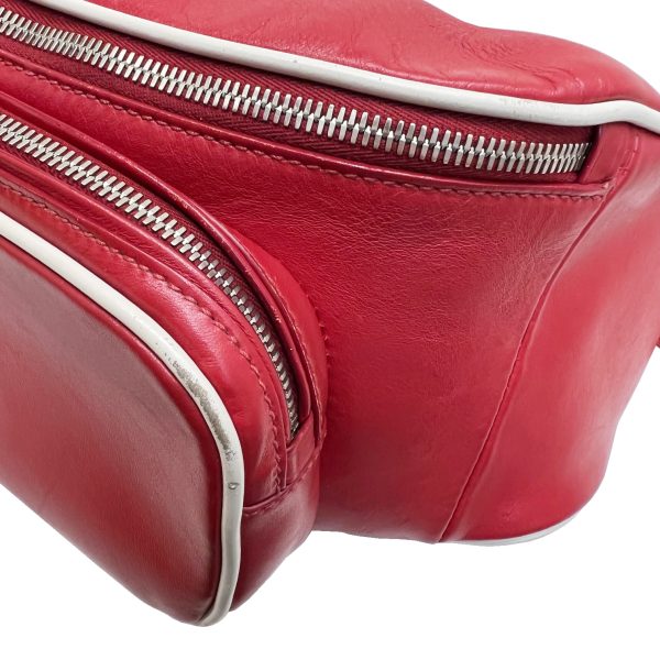 imgrc0087298783 PRADA Leather Waist Bag Waist Pouch Body Bag Red