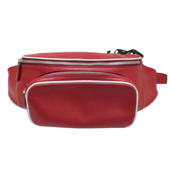 imgrc0087298788 PRADA Leather Waist Bag Waist Pouch Body Bag Red