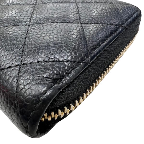 imgrc0087320359 CHANEL Coco Mark Round Zipper Long Wallet Black Caviar