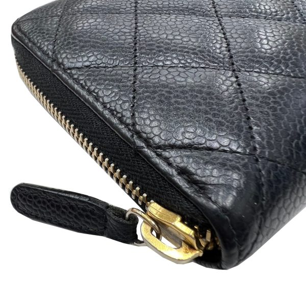 imgrc0087320361 CHANEL Coco Mark Round Zipper Long Wallet Black Caviar