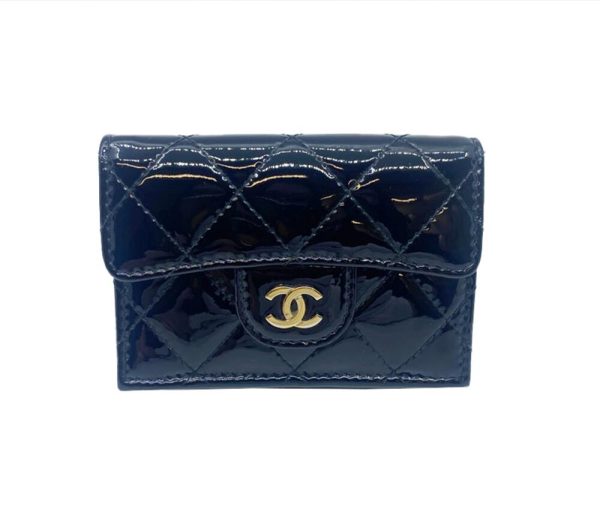 imgrc0087415862 CHANEL Classic Small Flap Wallet Enamel Black