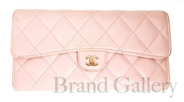 imgrc0087443203 CHANEL Matelasse Long Wallet Caviar Grained Calf Pink