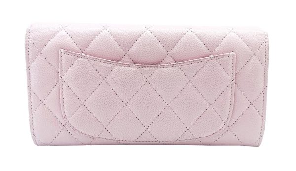 imgrc0087451181 CHANEL Matelasse Long Wallet Caviar Grained Calf Pink