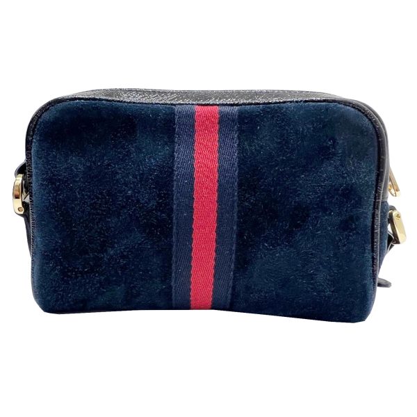 imgrc0087501534 GUCCI Ophidia Mini Shoulder Bag Suede Leather Navy