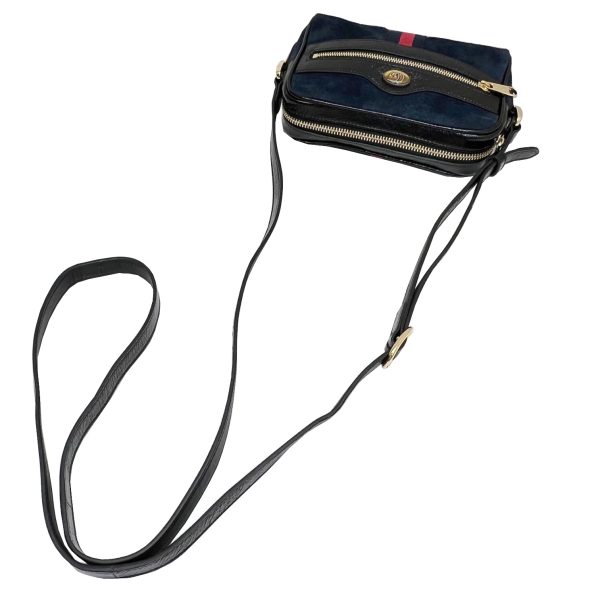 imgrc0087501543 GUCCI Ophidia Mini Shoulder Bag Suede Leather Navy