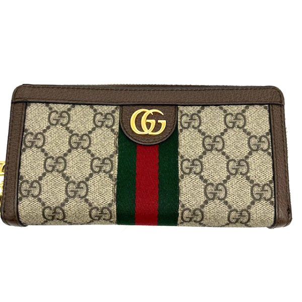 imgrc0087501587 GUCCI Round Zipper Long Wallet Ophidia GG Beige Red Green