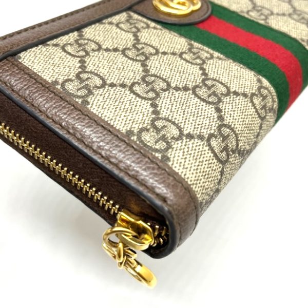 imgrc0087501607 GUCCI Round Zipper Long Wallet Ophidia GG Beige Red Green