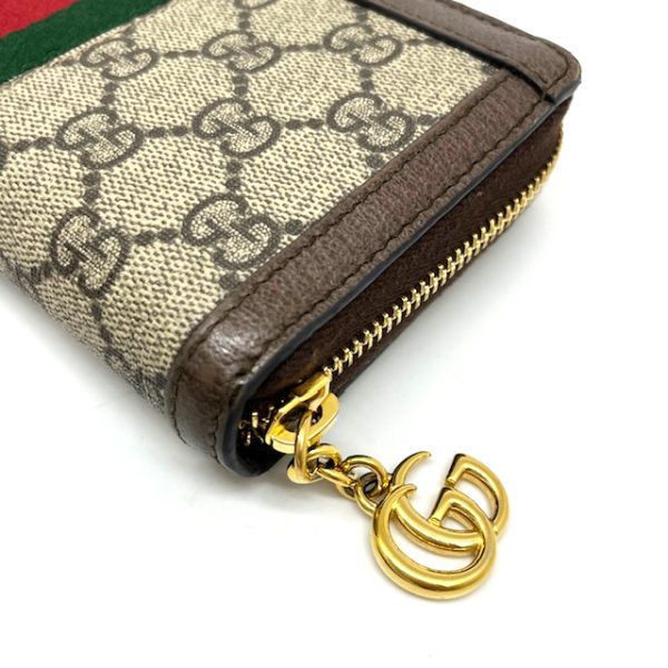 imgrc0087501609 GUCCI Round Zipper Long Wallet Ophidia GG Beige Red Green