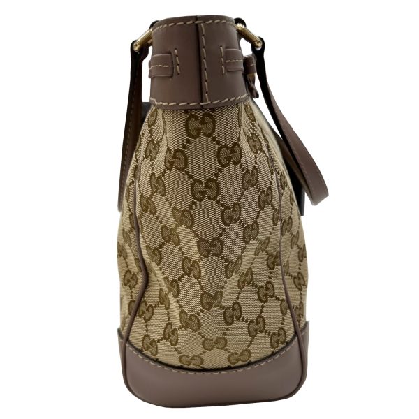 imgrc0087657861 GUCCI GG Canvas Tote Bag Handbag Ribbon Beige Lavender Gray