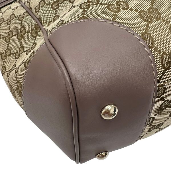 imgrc0087657865 GUCCI GG Canvas Tote Bag Handbag Ribbon Beige Lavender Gray