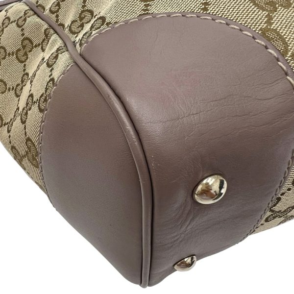 imgrc0087657868 GUCCI GG Canvas Tote Bag Handbag Ribbon Beige Lavender Gray