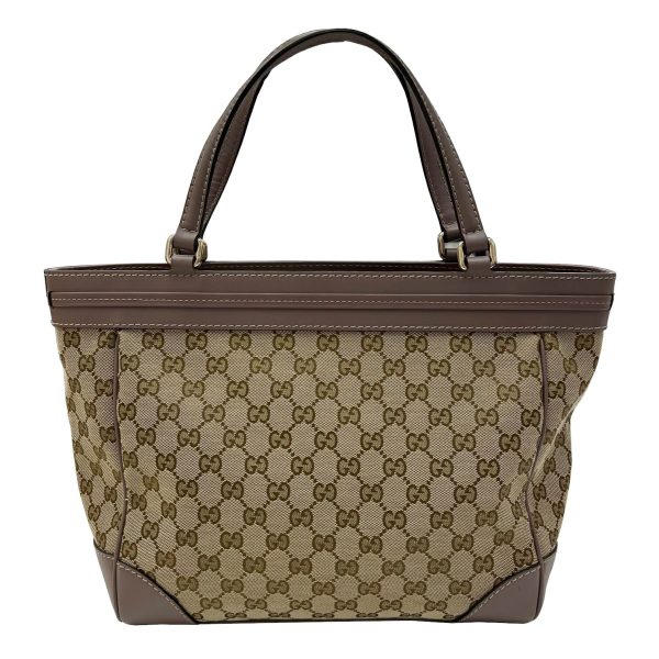 imgrc0087657869 GUCCI GG Canvas Tote Bag Handbag Ribbon Beige Lavender Gray