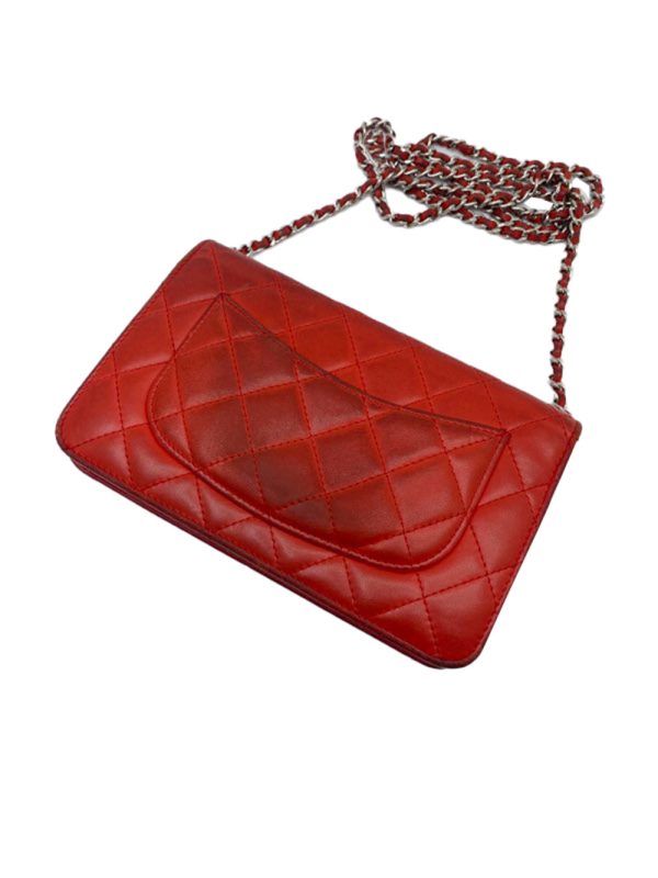 imgrc0087723689 CHANEL Chain Wallet Logo Chain Shoulder Bag Matelasse Rum Rouge