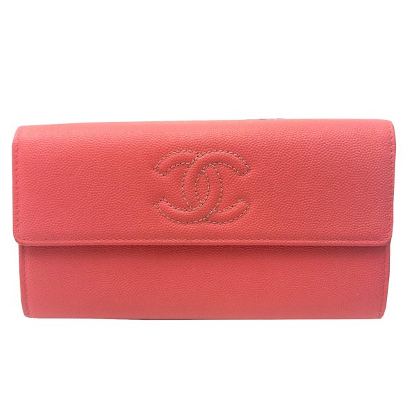 imgrc0087865453 CHANEL Long Wallet Coco Mark Caviar Skin Pink