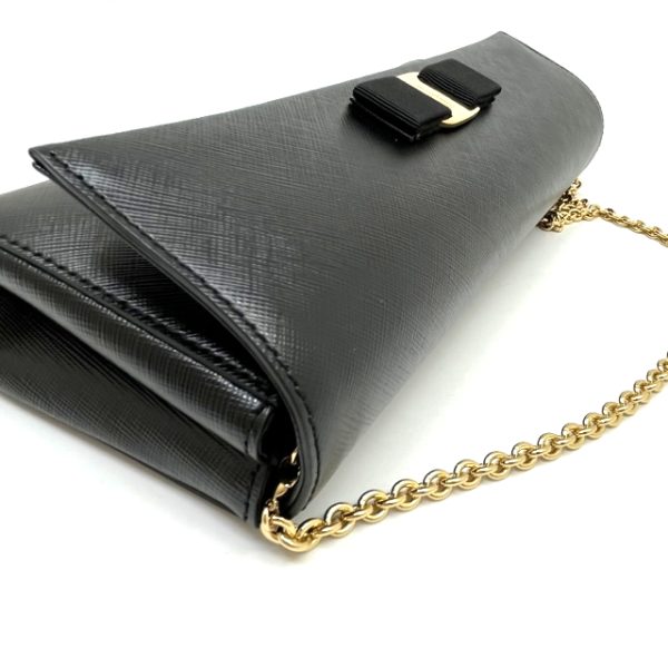 imgrc0087911718 Ferragamo Chain Shoulder Bag Clutch Bag Nero Black