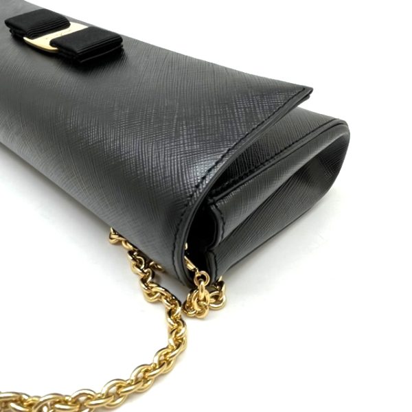 imgrc0087911730 Ferragamo Chain Shoulder Bag Clutch Bag Nero Black