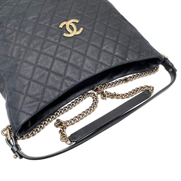 imgrc0087917907 CHANEL Coco Mark Chain Shoulder Handbag Soft Caviar Caviar Skin Black